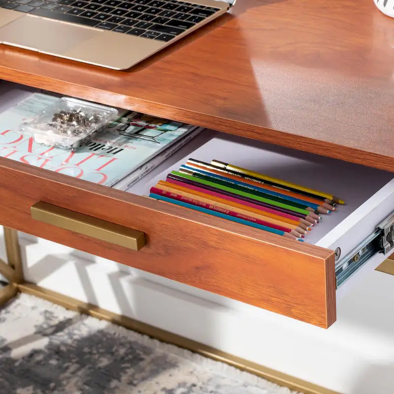 Modern Dual-Tone 1-Drawer Desk