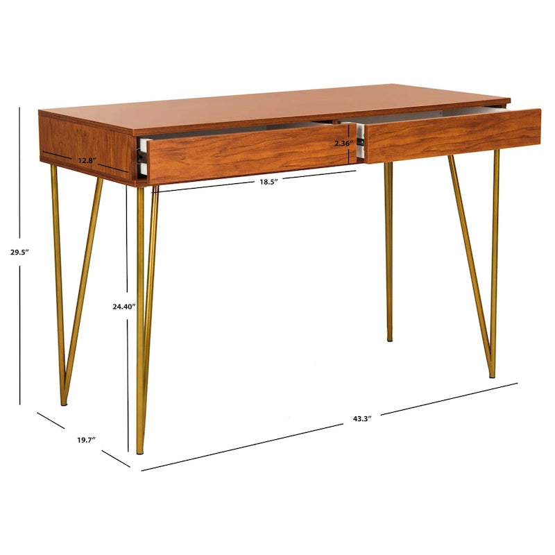 Pine Natural 2-Drawer Desk