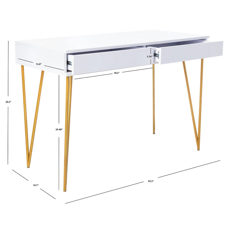 Pine Natural 2-Drawer Desk
