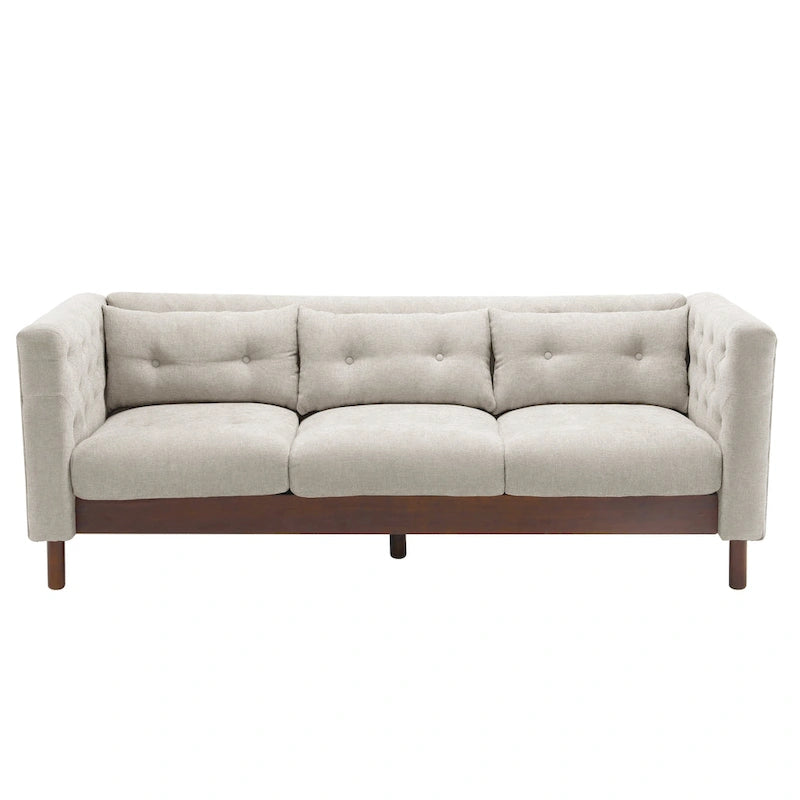 Modern Upholstered 3-Seater Tufted Sofa Couch for Living Room