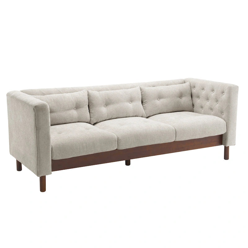 Modern Upholstered 3-Seater Tufted Sofa Couch for Living Room