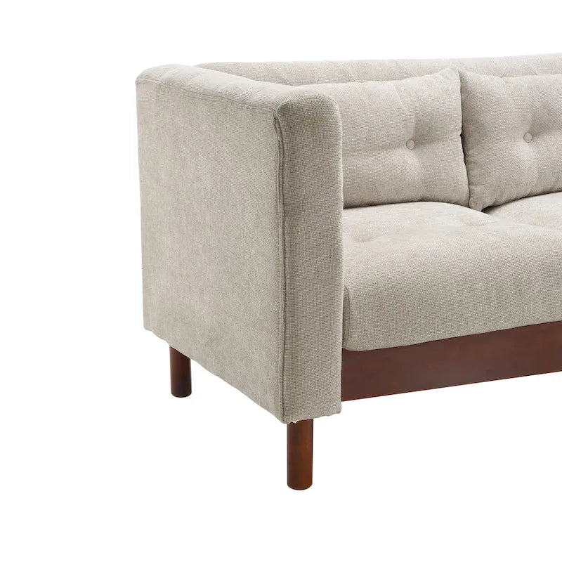 Modern Upholstered 3-Seater Tufted Sofa Couch for Living Room