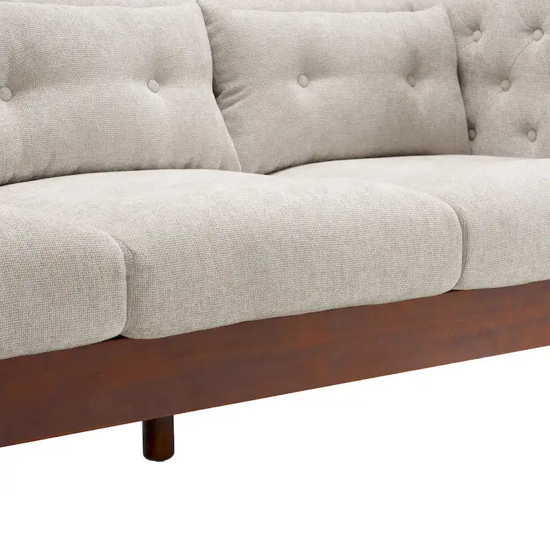 Modern Upholstered 3-Seater Tufted Sofa Couch for Living Room