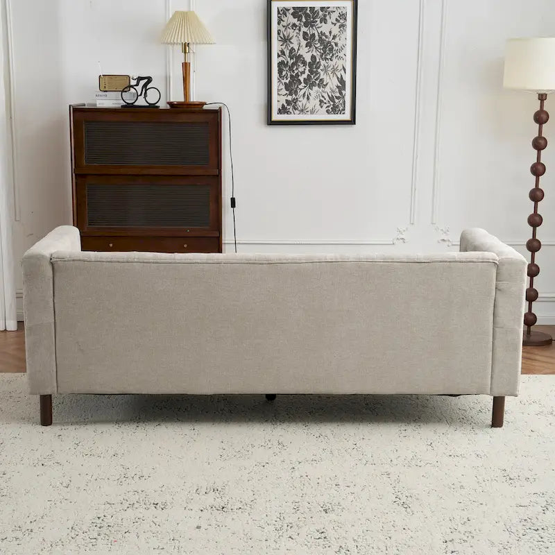 Modern Upholstered 3-Seater Tufted Sofa Couch for Living Room