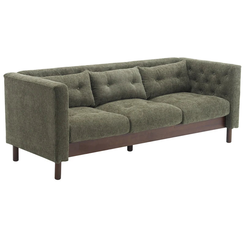 Modern Upholstered 3-Seater Tufted Sofa Couch for Living Room