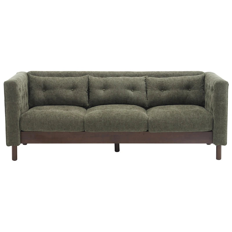 Modern Upholstered 3-Seater Tufted Sofa Couch for Living Room