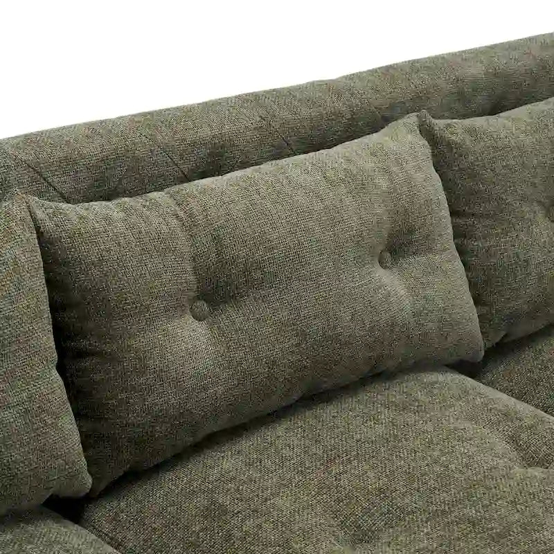 Modern Upholstered 3-Seater Tufted Sofa Couch for Living Room