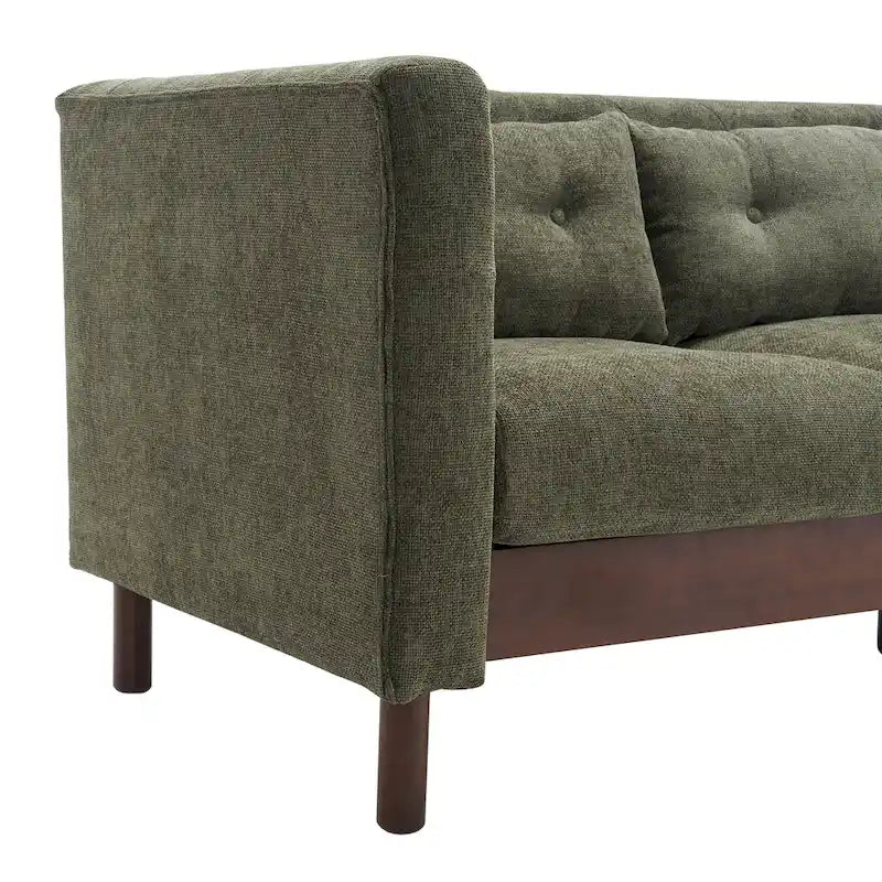 Modern Upholstered 3-Seater Tufted Sofa Couch for Living Room