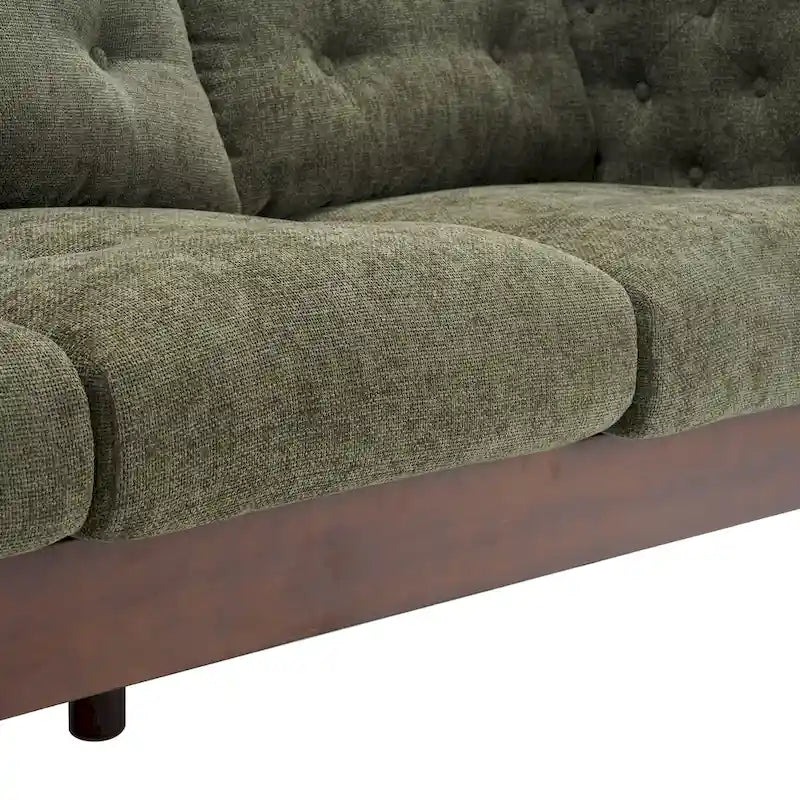 Modern Upholstered 3-Seater Tufted Sofa Couch for Living Room