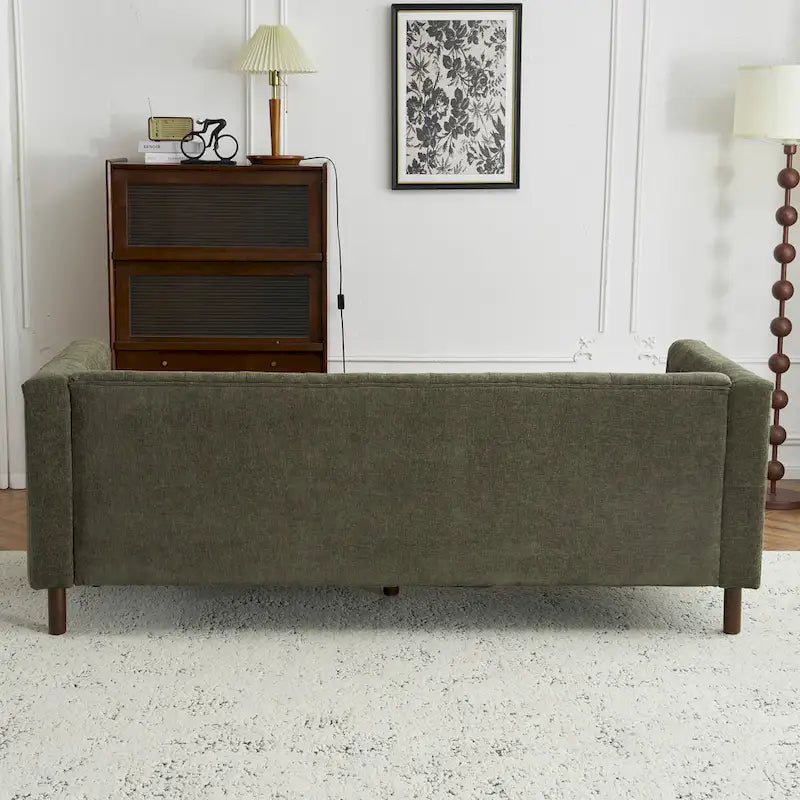 Modern Upholstered 3-Seater Tufted Sofa Couch for Living Room