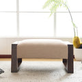 Modern Beige Upholstered Ottoman for Compact Versatility