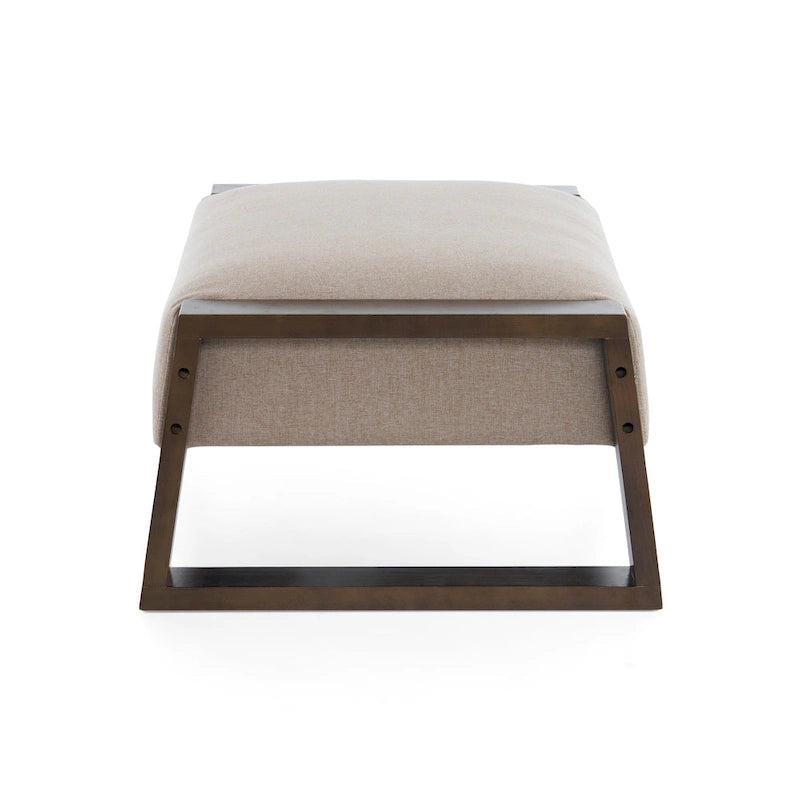 Modern Beige Upholstered Ottoman for Compact Versatility