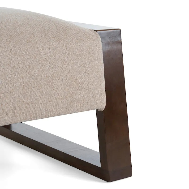 Modern Beige Upholstered Ottoman for Compact Versatility