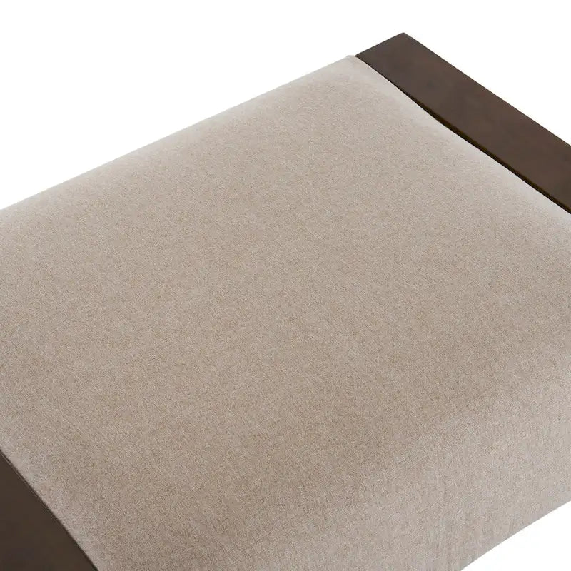 Modern Beige Upholstered Ottoman for Compact Versatility