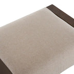 Pouf moderno imbottito beige, versatile e compatto