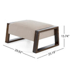 Pouf moderno imbottito beige, versatile e compatto