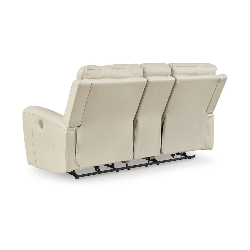 Beige Power Reclining Loveseat with Console - 76 W x 42 D x 40 H