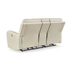 Beige Power Reclining Loveseat with Console - 76 W x 42 D x 40 H