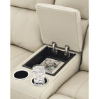 Beige Power Reclining Loveseat with Console - 76 W x 42 D x 40 H