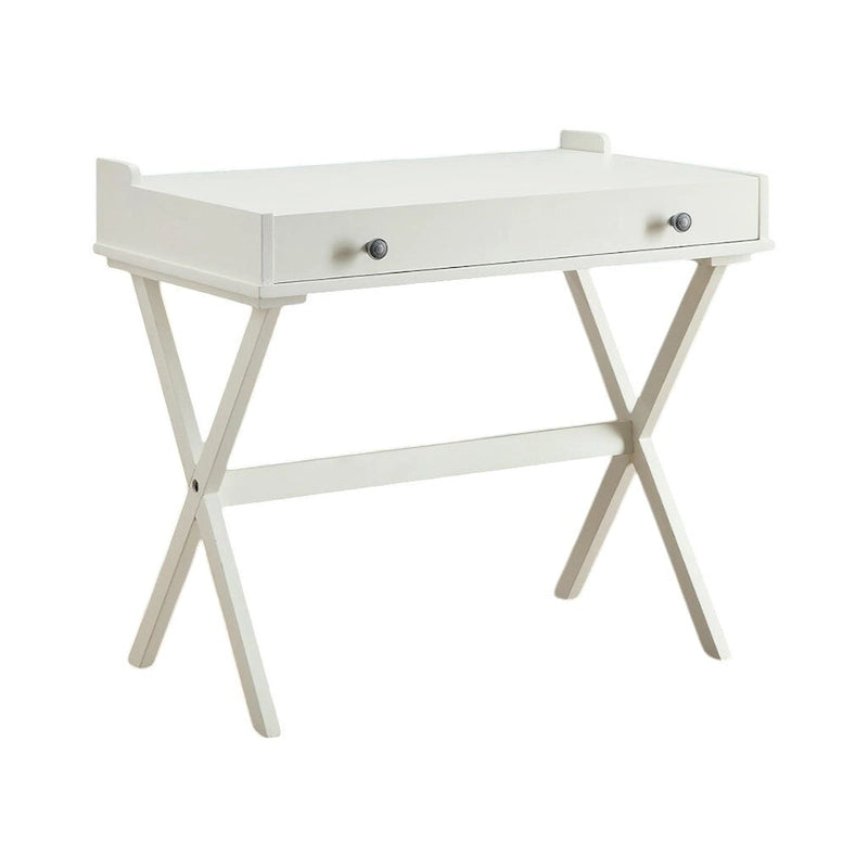 Antiqued White Wood Flip Top Desk
