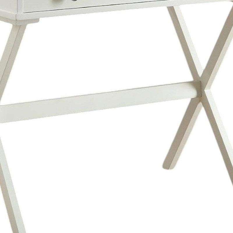 Antiqued White Wood Flip Top Desk