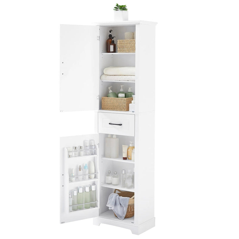 Freestanding Bathroom Cabinet with 2 Doors, Adjustable Shelves & Door Storage,Tall Bathroom Organizer