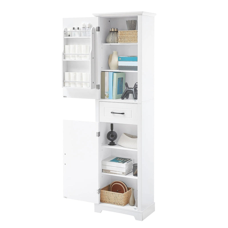 Freestanding Bathroom Cabinet with 2 Doors, Adjustable Shelves & Door Storage,Tall Bathroom Organizer