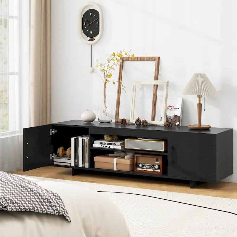 TV Stand for 70 TVs Modern Entertain Center with Power Outlet