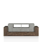 Industrial Oak and Light Grey 71-inch 4-Shelf TV Console