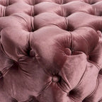 Modern Glam Button Tufted Velvet Ottoman