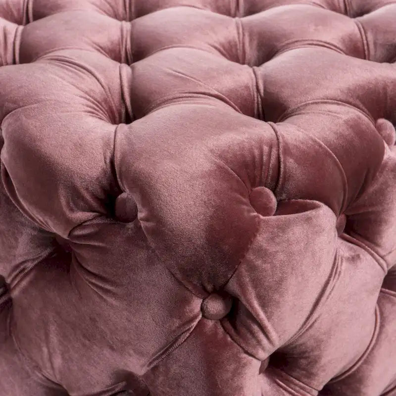 Modern Glam Button Tufted Velvet Ottoman