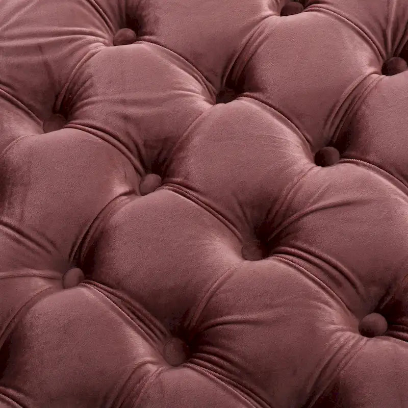 Modern Glam Button Tufted Velvet Ottoman