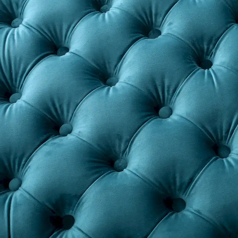 Modern Glam Button Tufted Velvet Ottoman