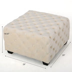 Modern Glam Button Tufted Velvet Ottoman