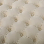 Modern Glam Button Tufted Velvet Ottoman