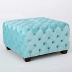 Modern Glam Button Tufted Velvet Ottoman