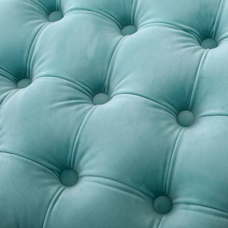 Modern Glam Button Tufted Velvet Ottoman