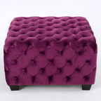 Modern Glam Button Tufted Velvet Ottoman