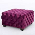 Modern Glam Button Tufted Velvet Ottoman