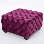 Modern Glam Button Tufted Velvet Ottoman