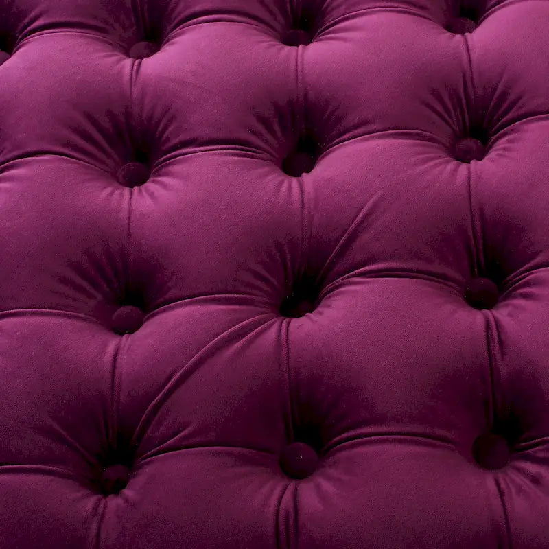 Modern Glam Button Tufted Velvet Ottoman