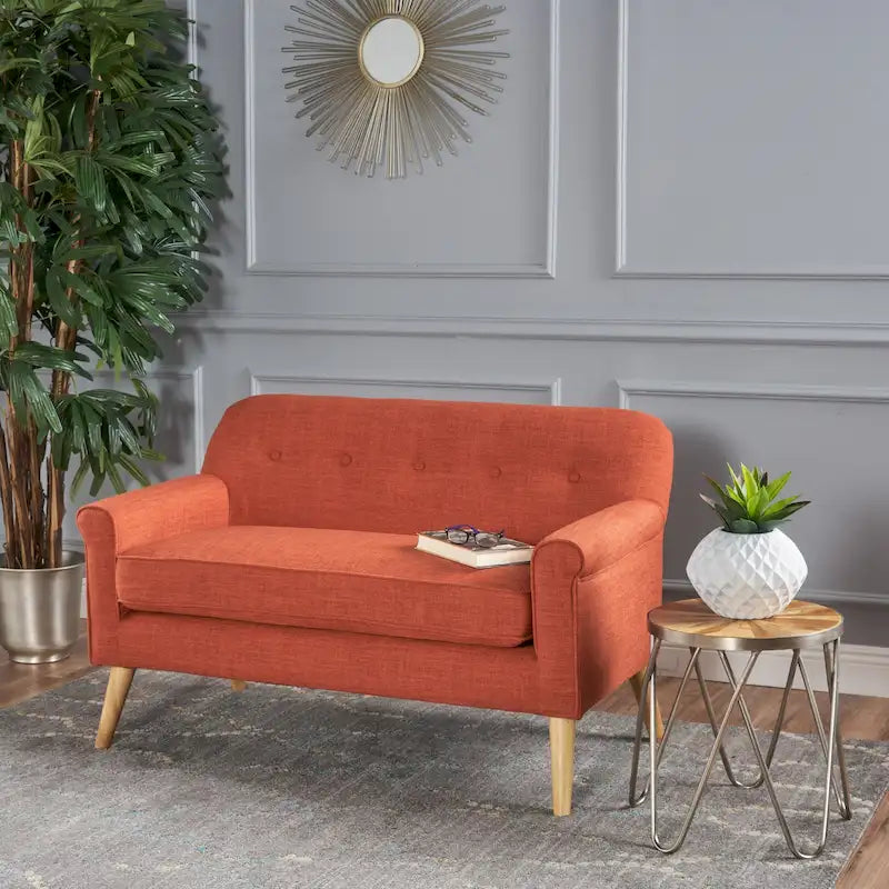 Mid-Century Fabric Loveseat