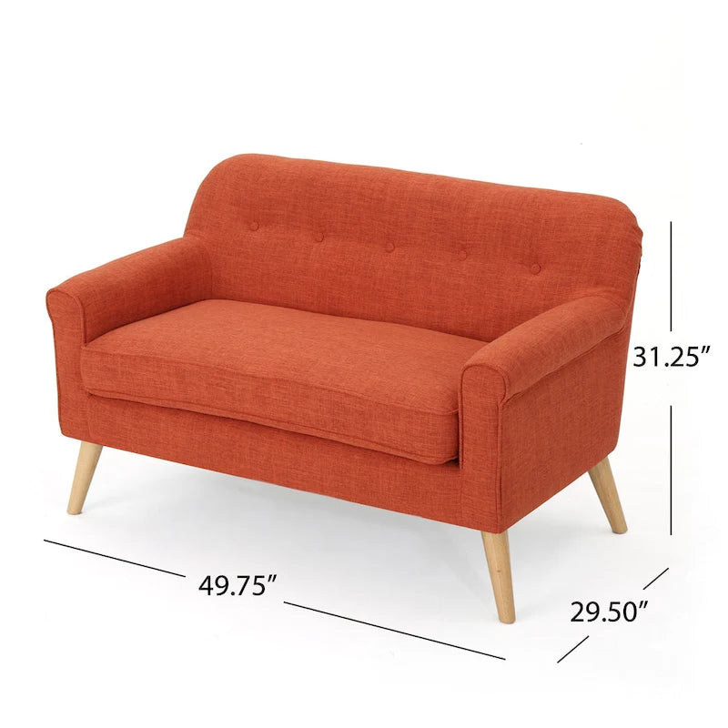 Mid-Century Fabric Loveseat