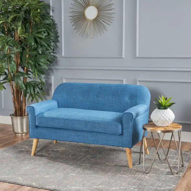 Mid-Century Fabric Loveseat