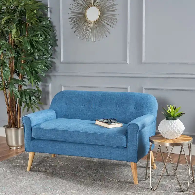 Mid-Century Fabric Loveseat