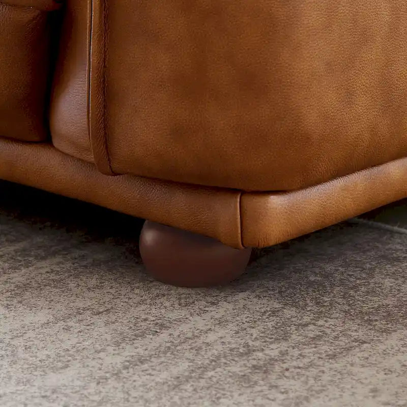 Mid-Century Modern Luxury Genuine Leather Couch