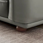 Luxe bank van echt leer in mid-century-moderne stijl