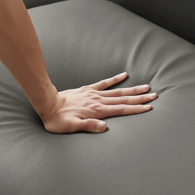 Mid-Century Modern Luxury Genuine Leather Couch