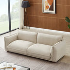 Luxe bank van echt leer in mid-century-moderne stijl