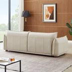 Luxe bank van echt leer in mid-century-moderne stijl
